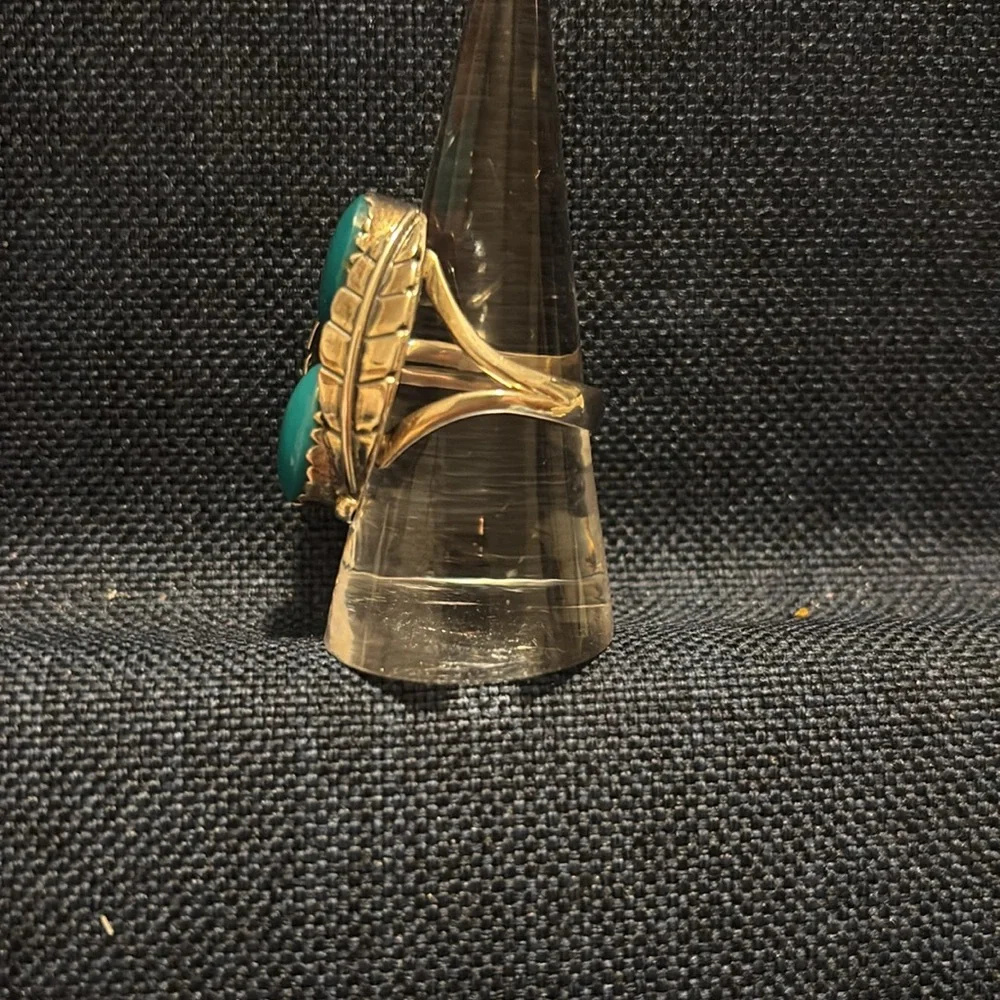 Turquoise sterling silver ring size 8 - Picture 3 of 8